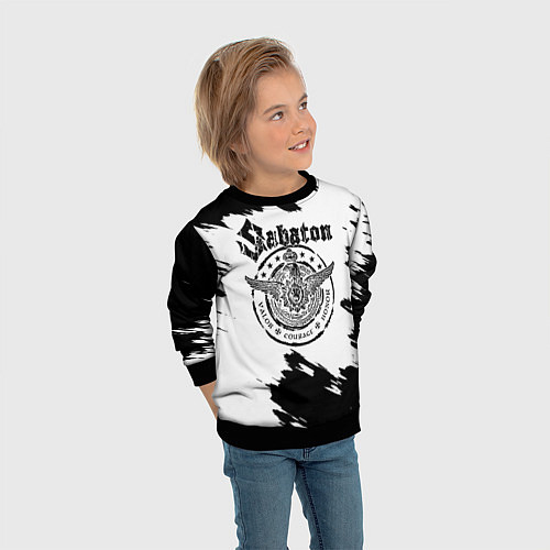 Детский свитшот Sabaton / 3D-Черный – фото 3