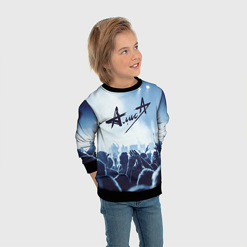 Детский свитшот Алиса / 3D-Черный – фото 3