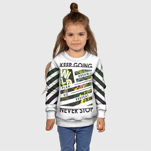 Детский свитшот Off-White: Keep Going / 3D-Белый – фото 4