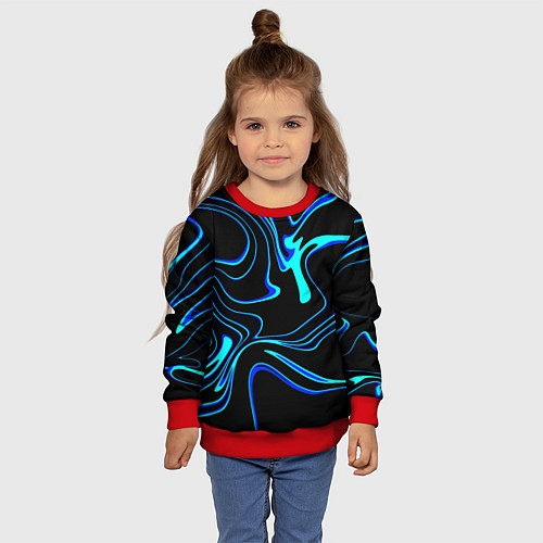 Детский свитшот Абстракция / 3D-Красный – фото 4