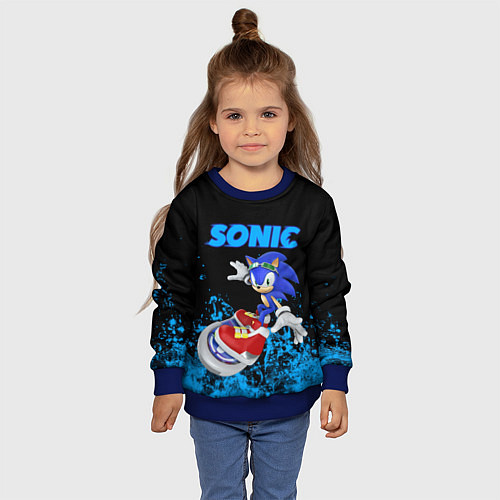 Детский свитшот Sonic / 3D-Синий – фото 4