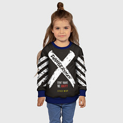 Свитшот детский Off-White: Dangerous, цвет: 3D-синий — фото 2