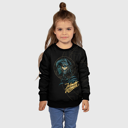 Детский свитшот Wonder Woman / 3D-Черный – фото 4