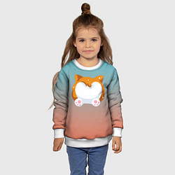 Свитшот детский Милый корги, цвет: 3D-белый — фото 2