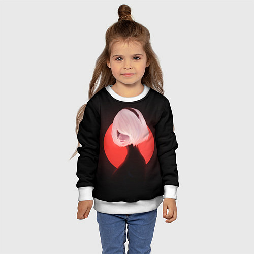 Детский свитшот 2b Nier Black / 3D-Белый – фото 4