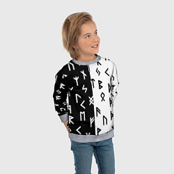 Свитшот детский РУНЫ, цвет: 3D-меланж — фото 2