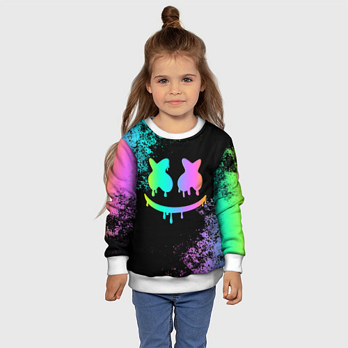 Детский свитшот Marshmello / 3D-Белый – фото 4