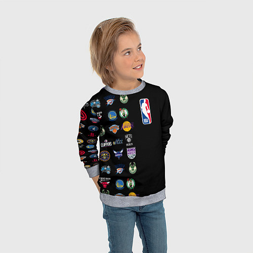Детский свитшот NBA Team Logos 2 / 3D-Меланж – фото 3