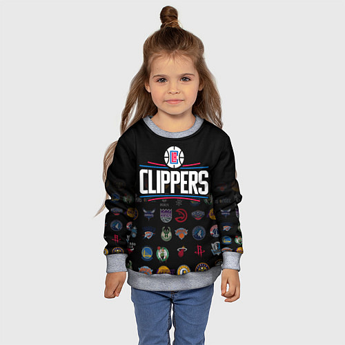 Детский свитшот Los Angeles Clippers 2 / 3D-Меланж – фото 4