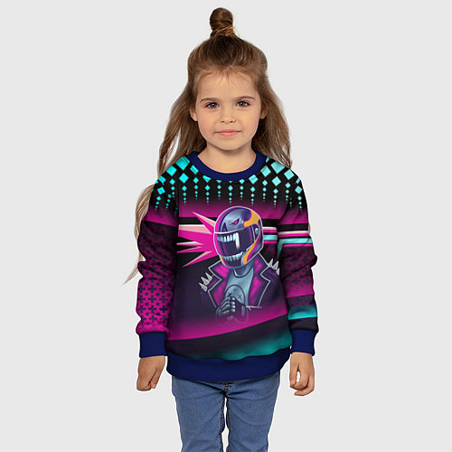 Детский свитшот НЕОНОВЫЙ ГОНЩИК / 3D-Синий – фото 4