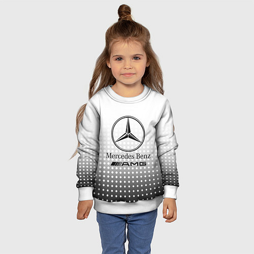 Детский свитшот Mercedes-Benz / 3D-Белый – фото 4