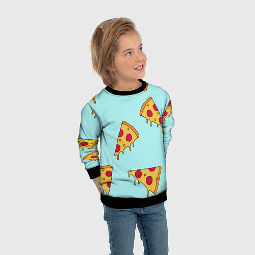 Детский свитшот Ароматная пицца / 3D-Черный – фото 3