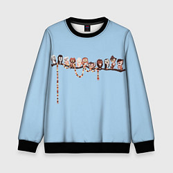 Свитшот детский Совы на ветке, цвет: 3D-черный