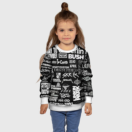 Детский свитшот Рок группы / 3D-Белый – фото 4
