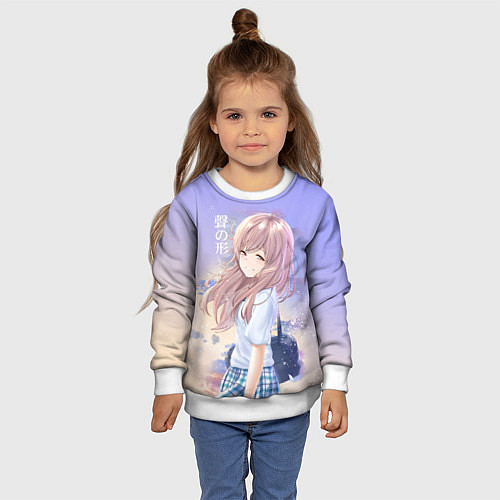 Детский свитшот Silent Voice / 3D-Белый – фото 4