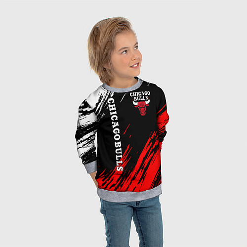 Детский свитшот CHICAGO BULLS / 3D-Меланж – фото 3