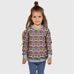 Свитшот детский Губы Поп-арт, цвет: 3D-меланж — фото 2