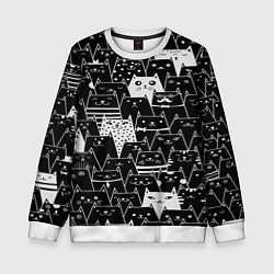 Свитшот детский КОТЫ BLACK, цвет: 3D-белый