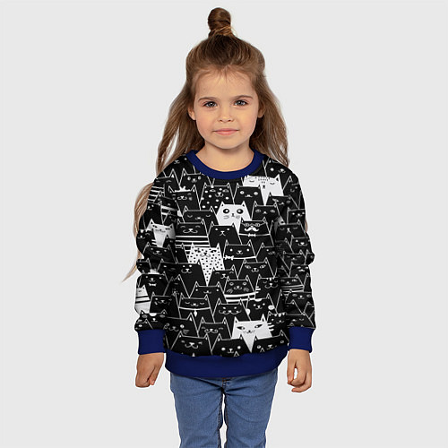 Детский свитшот КОТЫ BLACK / 3D-Синий – фото 4
