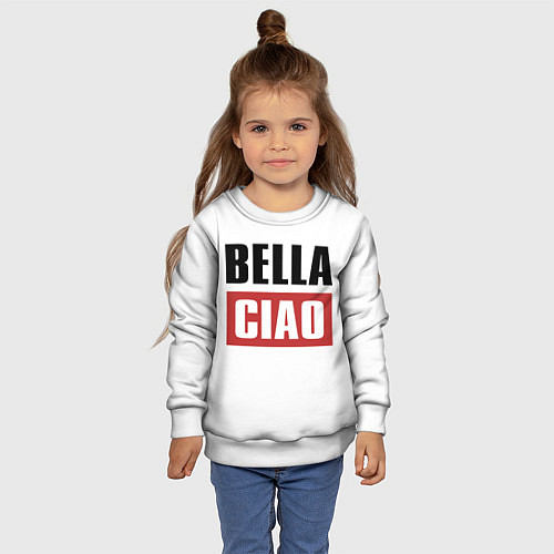 Детский свитшот Bella Ciao / 3D-Белый – фото 4