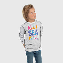 Свитшот детский ALL I SEA IS YOU, цвет: 3D-белый — фото 2