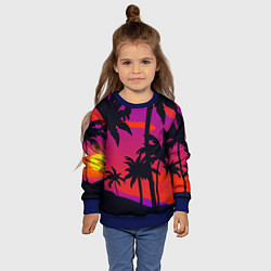 Свитшот детский Тропический пляж, цвет: 3D-синий — фото 2