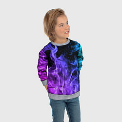 Свитшот детский ОГОНЬ НЕОН, цвет: 3D-меланж — фото 2