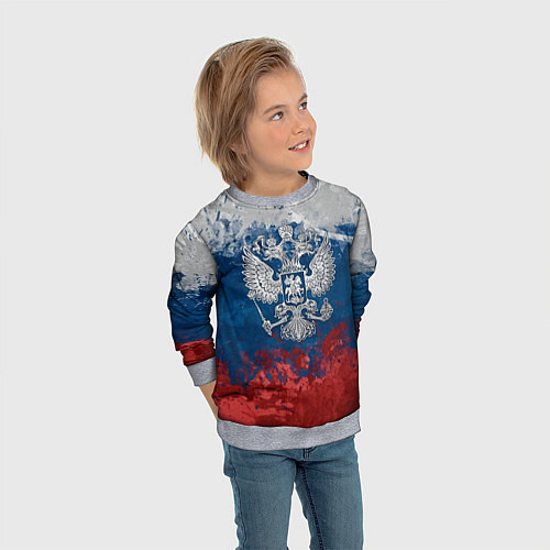 Детский свитшот Россия / 3D-Меланж – фото 3