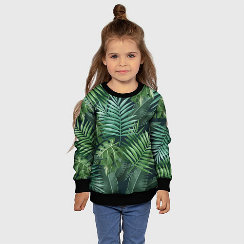 Детский свитшот Тропики / 3D-Черный – фото 4