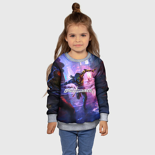 Детский свитшот Ghostrunner / 3D-Меланж – фото 4