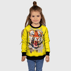 Свитшот детский Оскал тигра, цвет: 3D-черный — фото 2