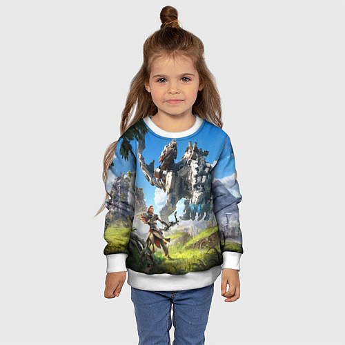 Детский свитшот HORIZON ZERO DAWN / 3D-Белый – фото 4