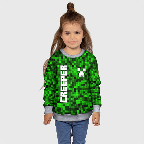 Детский свитшот MINECRAFT CREEPER / 3D-Меланж – фото 4