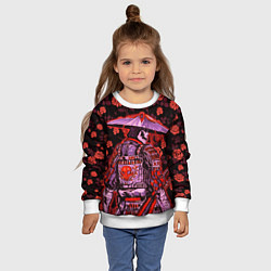 Свитшот детский Самурай в розах, цвет: 3D-белый — фото 2