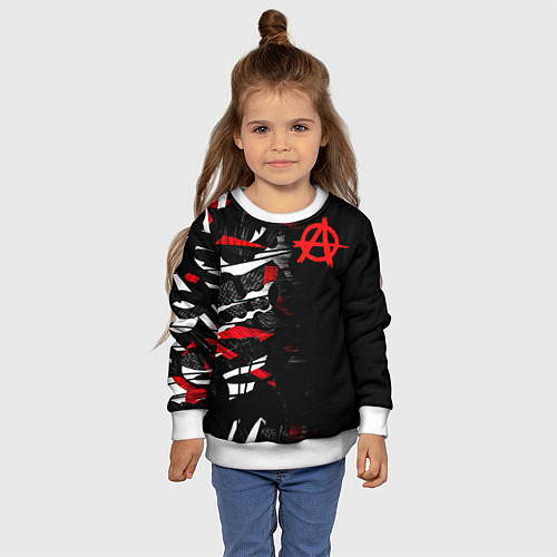 Детский свитшот Анархия / 3D-Белый – фото 4