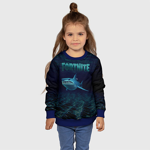 Детский свитшот Loot Shark Fortnite / 3D-Синий – фото 4