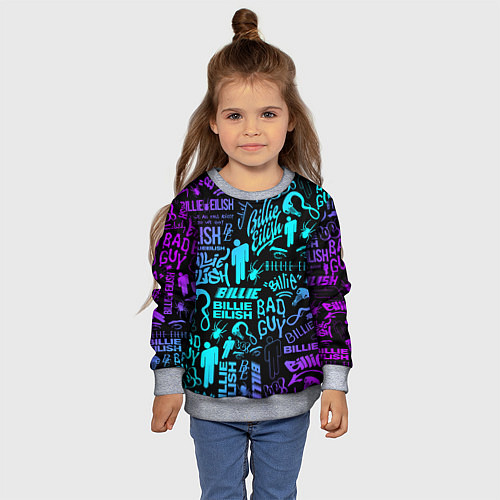 Детский свитшот BILLIE EILISH БИЛЛИ АЙЛИШ / 3D-Меланж – фото 4
