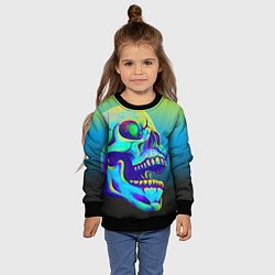 Свитшот детский Neon skull, цвет: 3D-черный — фото 2