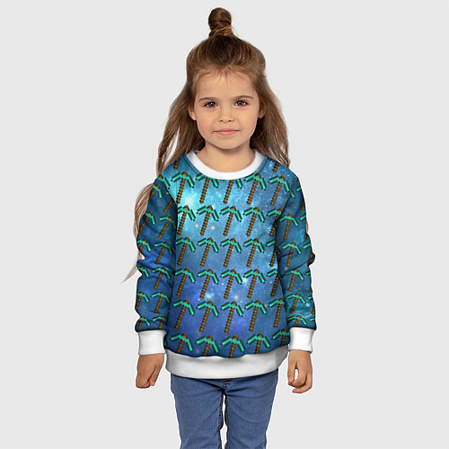 Детский свитшот Майнкрафт Кирка / 3D-Белый – фото 4