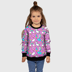 Свитшот детский Pink unicorn, цвет: 3D-черный — фото 2