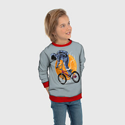 Свитшот детский Космический велосипедист Z, цвет: 3D-красный — фото 2