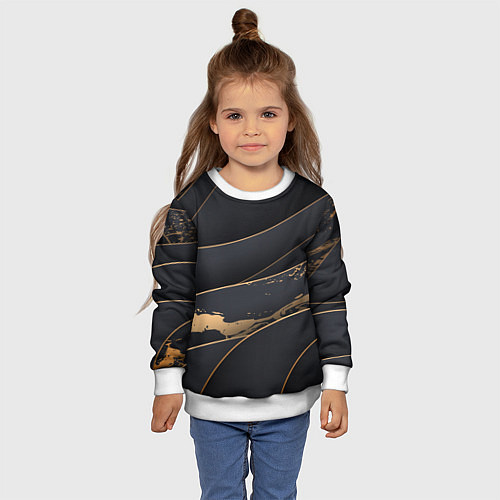 Детский свитшот Black gold / 3D-Белый – фото 4