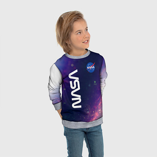 Детский свитшот NASA НАСА / 3D-Меланж – фото 3