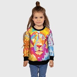 Свитшот детский Акварельный лев, цвет: 3D-черный — фото 2