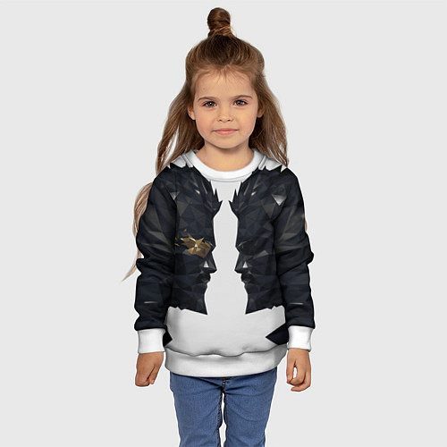 Детский свитшот Отражение Адама Дженсена Deus Ex / 3D-Белый – фото 4