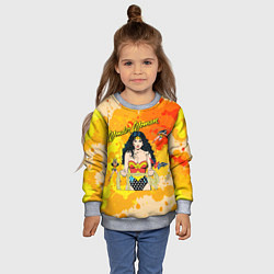 Свитшот детский Принцесса амазонок Диана, цвет: 3D-меланж — фото 2