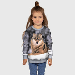 Свитшот детский Wolf Волк, цвет: 3D-меланж — фото 2