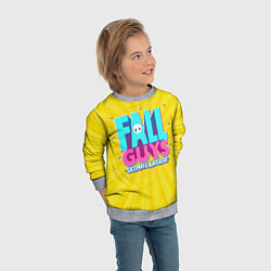 Свитшот детский Fall Guys, цвет: 3D-меланж — фото 2