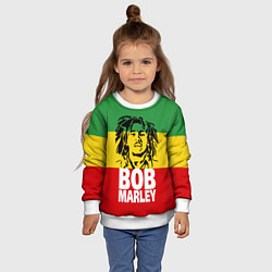 Свитшот детский Bob Marley, цвет: 3D-белый — фото 2