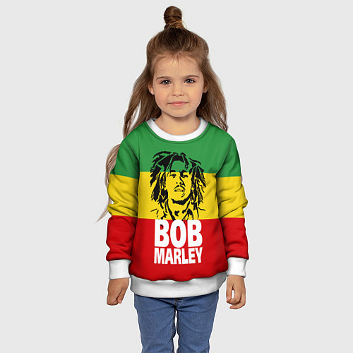 Детский свитшот Bob Marley / 3D-Белый – фото 4